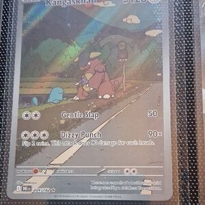 Pokemon Kangaskhan Holo Card — Brown, Blue, Green